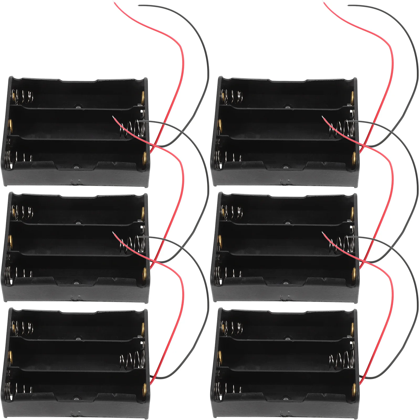 6 Stuks Case Voor 3.7V Aa Houder Plastic Doos 3 Mobiele Compartiment Met Draad Terminal 14Cm Koord Licht Duty draagbare Betrouwbare