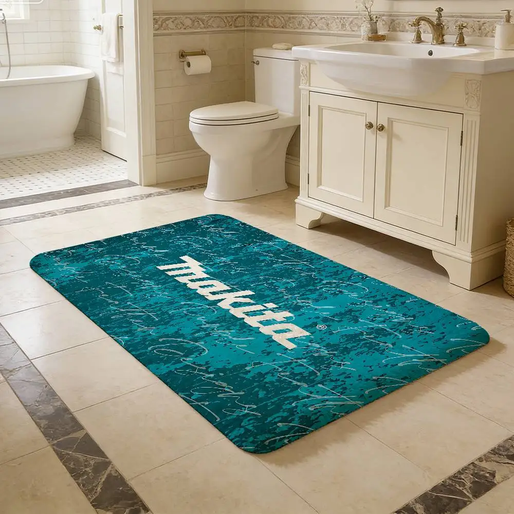 M-Makitas Tool Logo Room Mats Retro Multiple Choice Living Room Kitchen Rug Non-Slip Welcome Rug