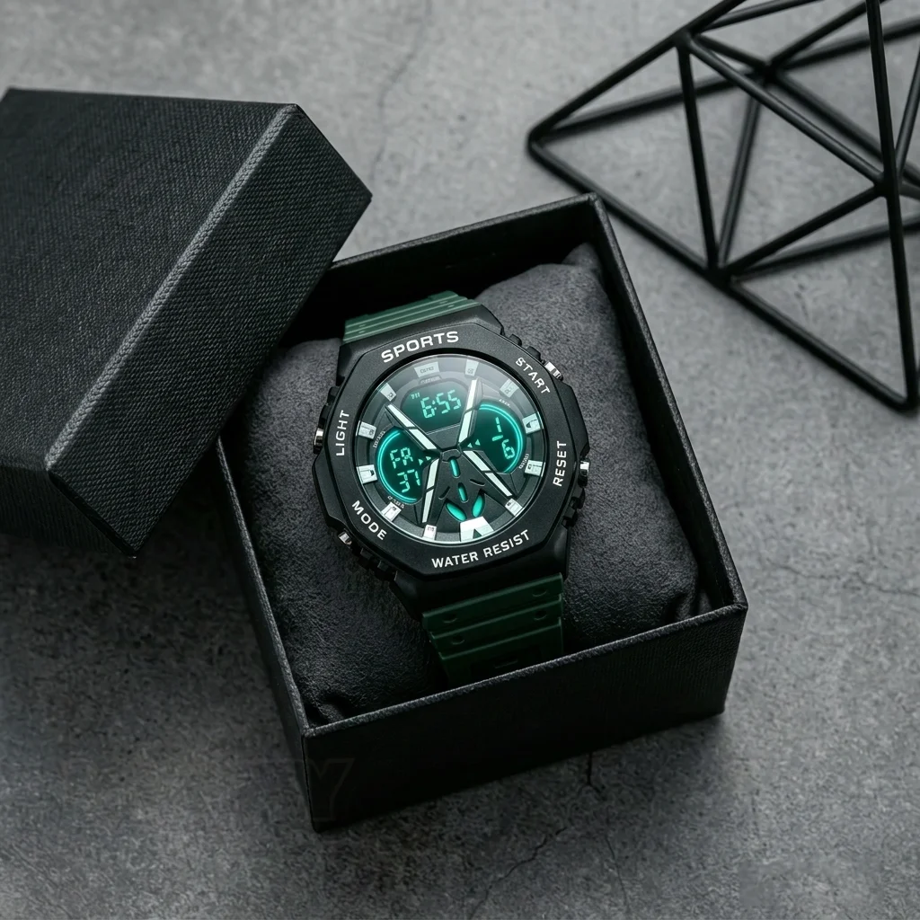 New Spider Single Display Watch Luminous Watch Electronic Watch Digital Watch LED Alarm Clock Timer Gift for Friends