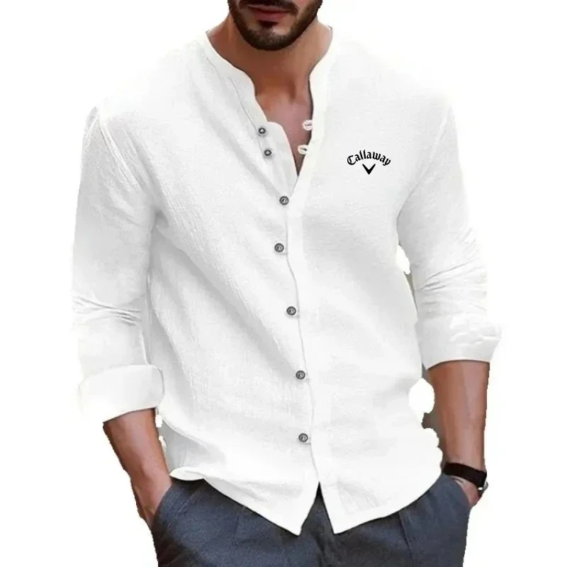 

New Retro Pure Cotton Long Sleeved Shirt, Summer Men's Fashion Trend, Casual Sports Cool and Breathable Polo Shirt T-shirt Top