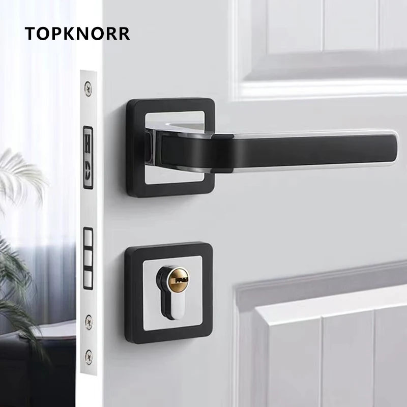 Indoor Wood Door Lock Bedroom Quiet Magnetic Suction Door Lock Household Split Room Door Lock Modern Mute Gold Handle