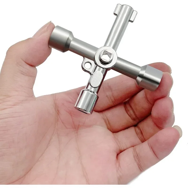 

Multi-Functional Utility Key 4 in 1 Universal Cross Key Triangle Square Key for Water Gas Meter Valve Elevator Cabinet