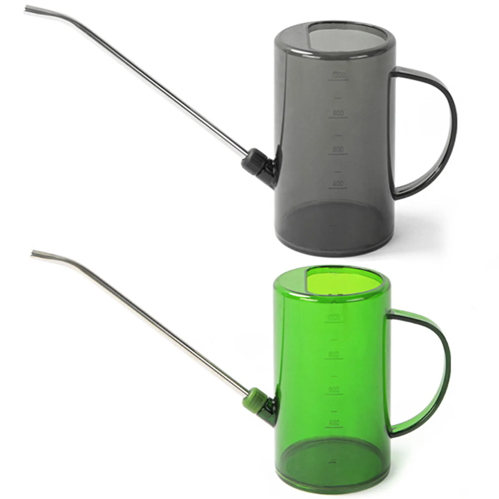 1L/1.5L Indoor Plants Watering Can Transparent Detachable Stainless Steel Long Spout Watering Can for Flower Pot Garden Tools