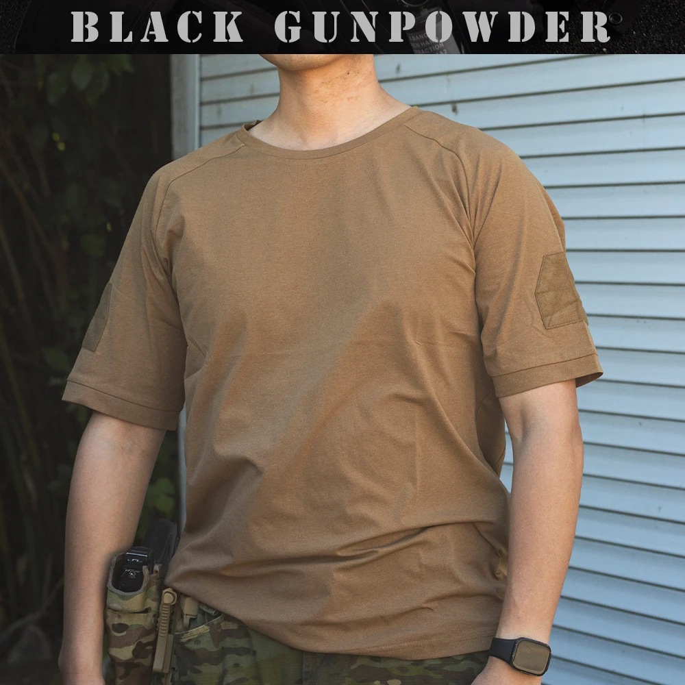 Men's 7A Antibacterial Quick Dry T Shirt UPF50+ Sun Protection 4D Stretch Tactical Outdoor Coyote Brown