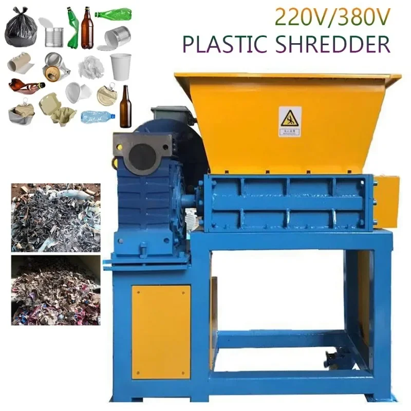 Small Electric Shredder Plastic Scrap Metal Impact Shredder Shredded Material Metalworking Tools 220V/7.5KW Stand By Custom Made