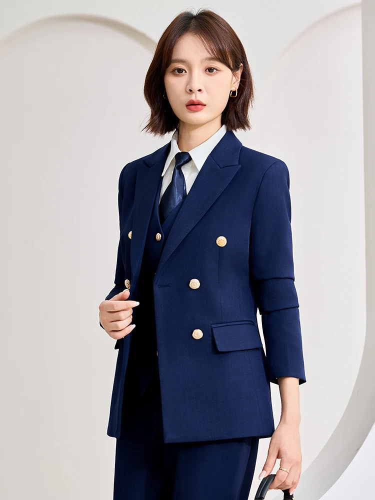 رمادي كحلي أسود المرأة بدل رجالي مكتب السيدات الأعمال ملابس العمل 2 قطعة مجموعة سترة رسمية وبنطلون