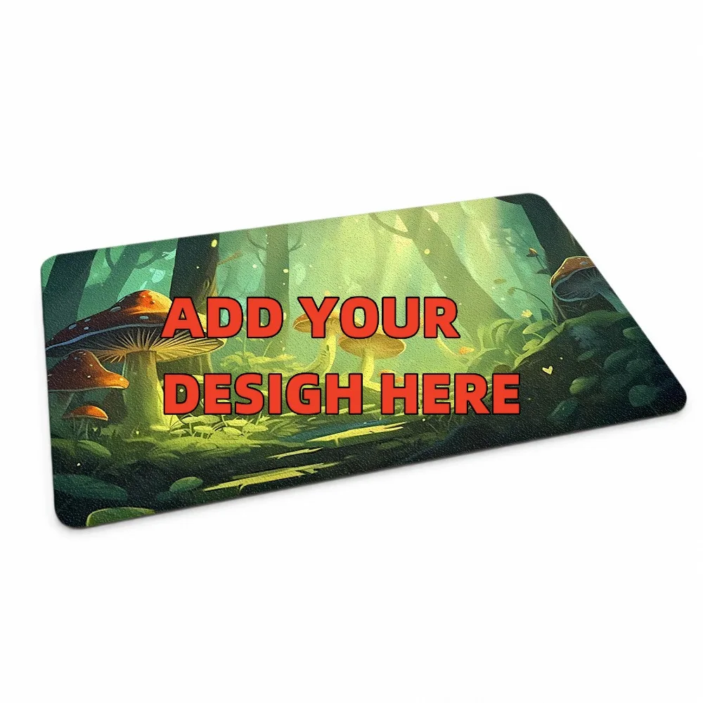 [2D Flat] 1pc Custom Personalized Forest Mushroom Desk Mat Add Your Design Multi Sizes Office Gaming Decor
