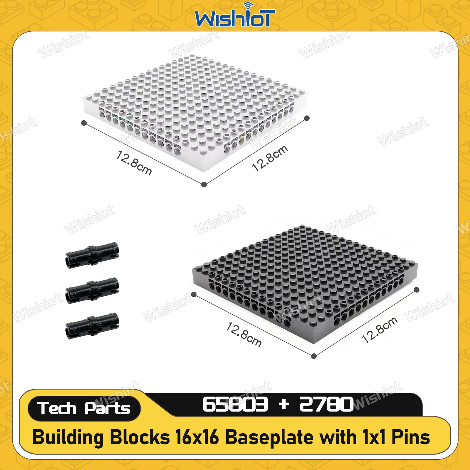 16x16 Dots Building Blocks Baseplate 65803 Black/White Splice Bricks DIY Combination MOC 16x16 Hole Connect Parts with 2780 Pins