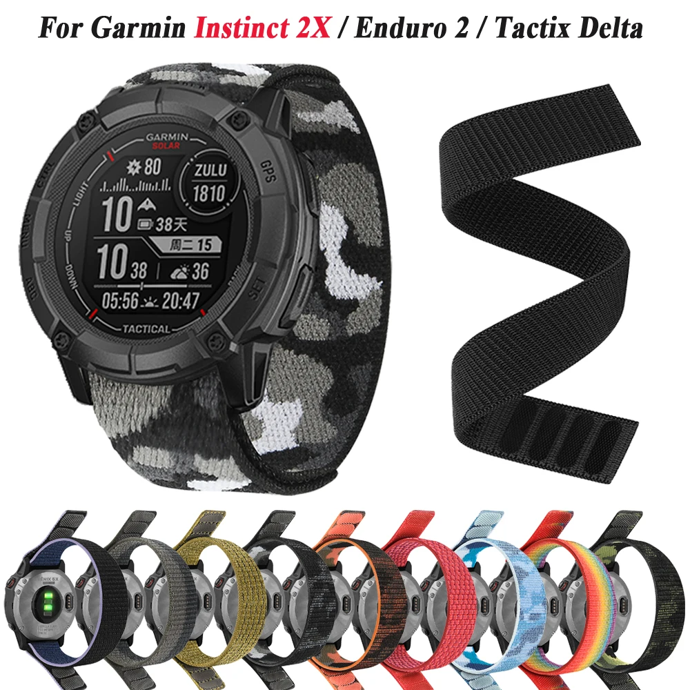 Bracelet de montre ultraléger pour Garmin Instinct 2X, bracelet solaire, bracelets en nylon, 26mm, 22mm, bracelets pour Garmin Fenix 6X, 6 Pro, 5X, 5 Plus, 7X, 7