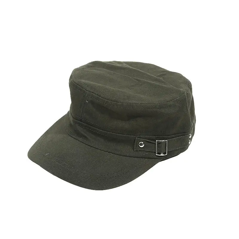 Hat Men Version Tide Solid Color Flat Baseball Caps Four Seasons Cap Men Side Button Duck Tongue Hat Adjustable Hats