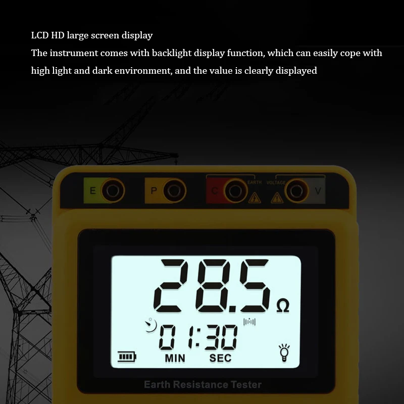 AR4105A High Precision Ground Resistance Tester Digital Ground Resistance Meter Swing Meter Lightning Protection Tester