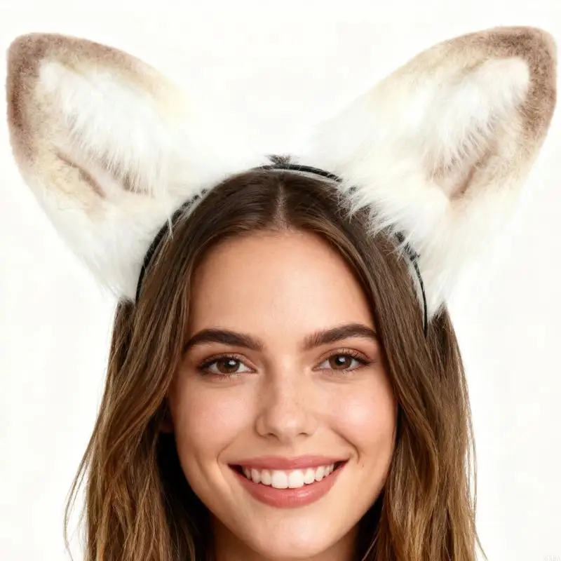 Bandeaux oreilles mouton en fourrure, bandeau d'oreille mouton, couvre-chef, Costume mouton 6XDA