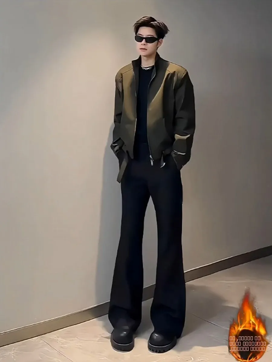 

Мужские брюки Bla 57 Flared CleanFit в американском стиле, прямые брюки премиум-класса, зимние повседневные брюки из полиэфирного волокна