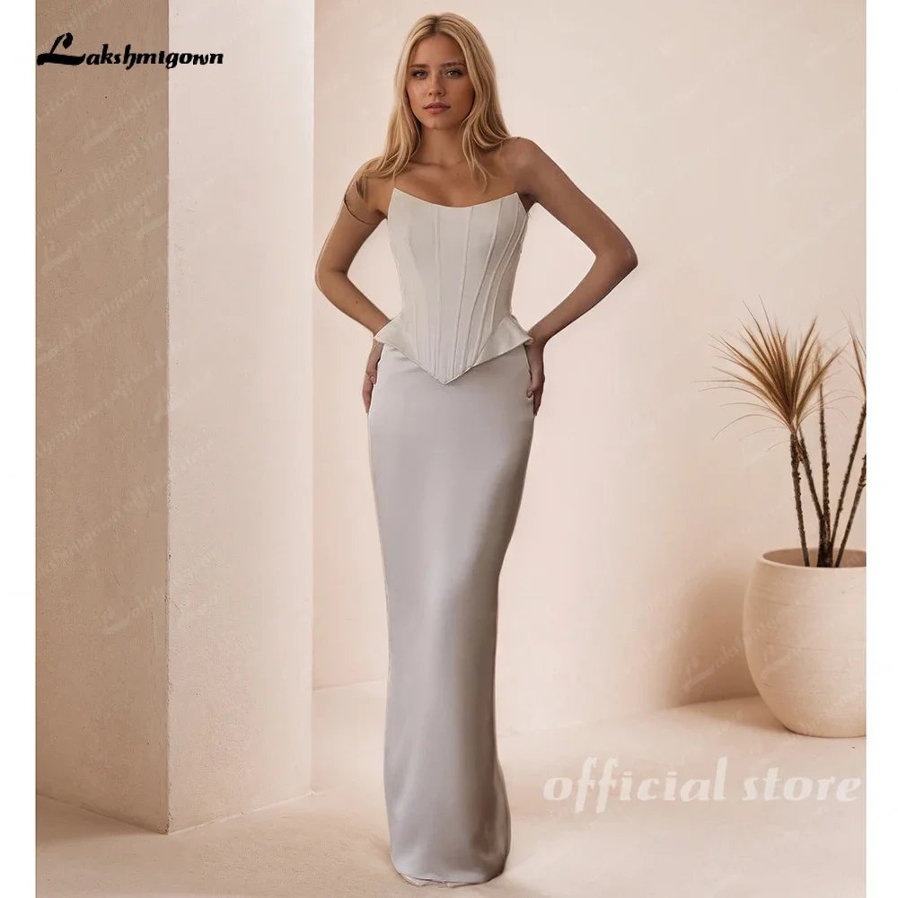 

Sexy Corset Wedding Dress Straplss Sleeveless Mermaid Bridal Gown Vestido De Noiva Back Lace-up Customized