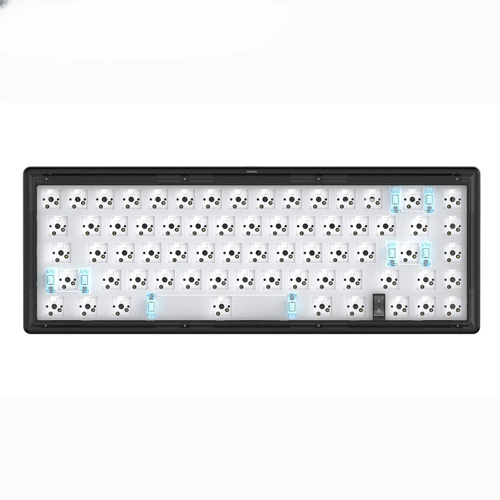 For WEIKAV CIY GAS67 Gasket Transparent Case HotSwap Wired Mechanical Keyboard Kit with RGB Light