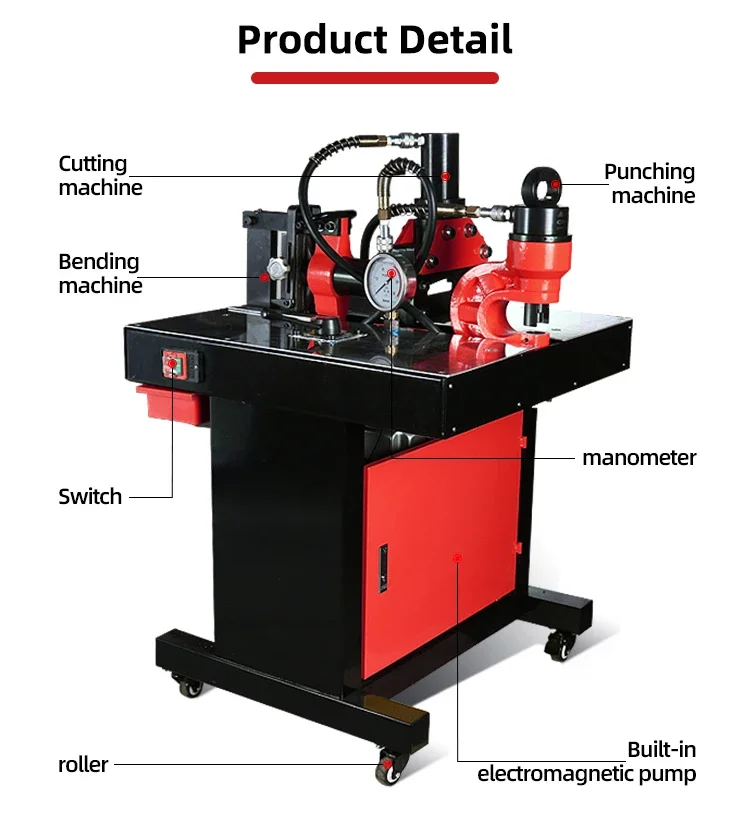 Support Customization DHY-150 Multifunctional Copper Aluminium Steel Busbar Processing Machine Cutter Bend Punch 3 In1