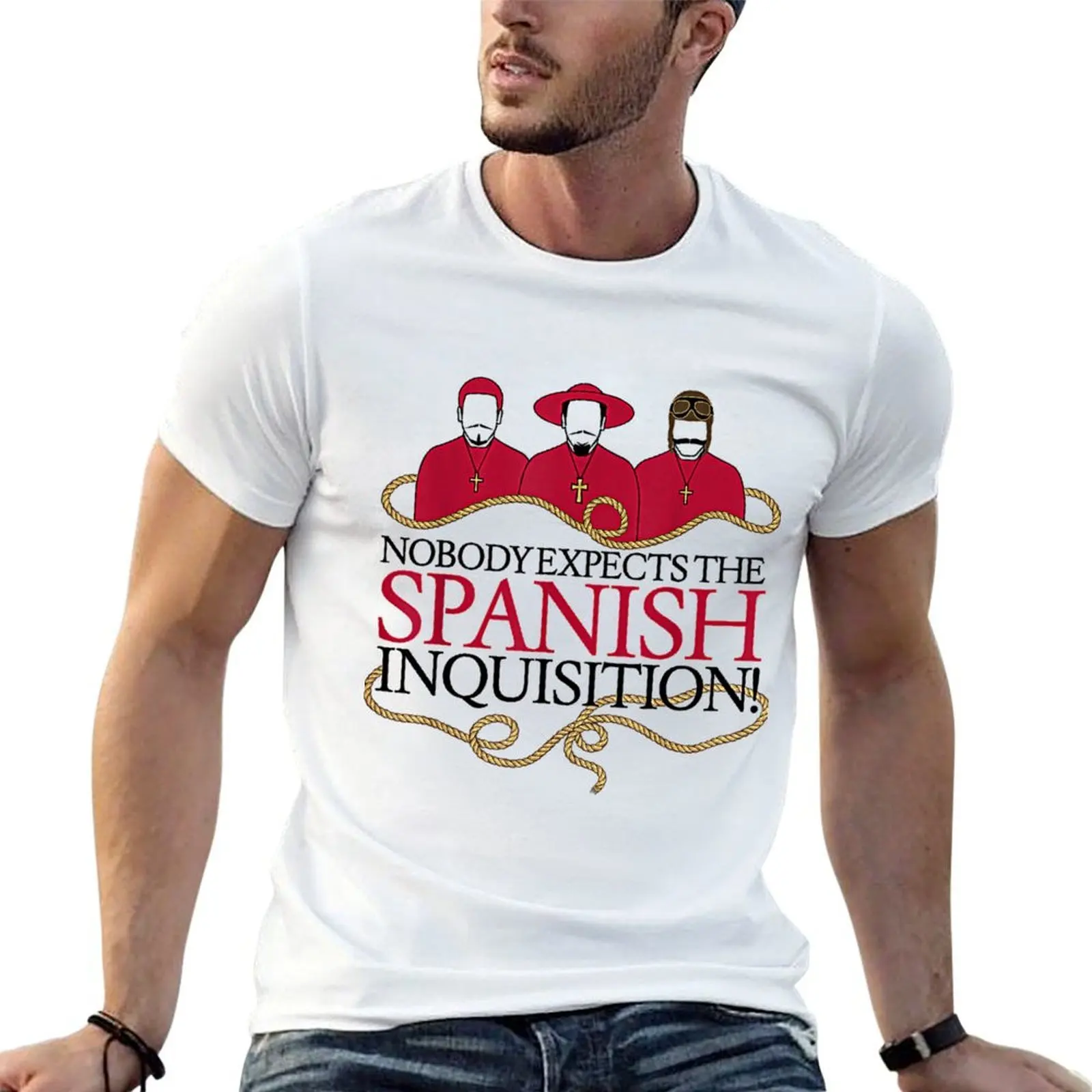 

Футболка Monty Comedy-The Spanish Inquisition, забавные футболки, мужские футболки, мужская футболка с рисунком, футболка с рисунком