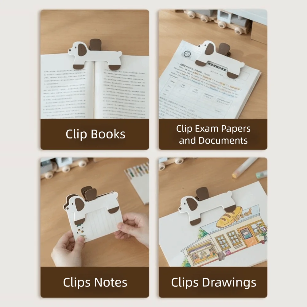 المحمولة لطيف جرو مشبك كتب ثابت القراءة المعونة المضادة للانزلاق المرجعية مريحة دائم حامل الملفات مكتب #4