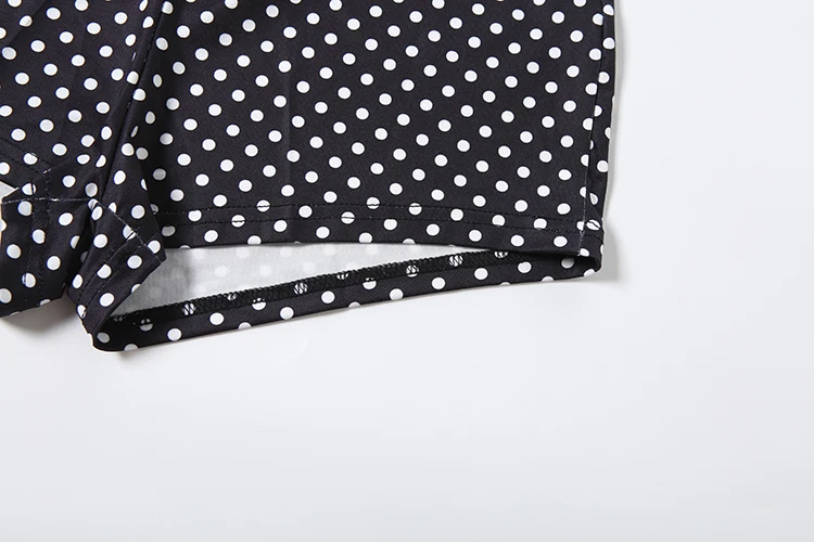 Kliou Sexy Modisches 2-Teiliges Set für Damen mit Polka-Dot-Print, Wickeloberteil, Rückenfreies Tanktop + Figurbetonte Pfirsichfarbene Hüftshorts, High-Street-Outfits – Detail 10