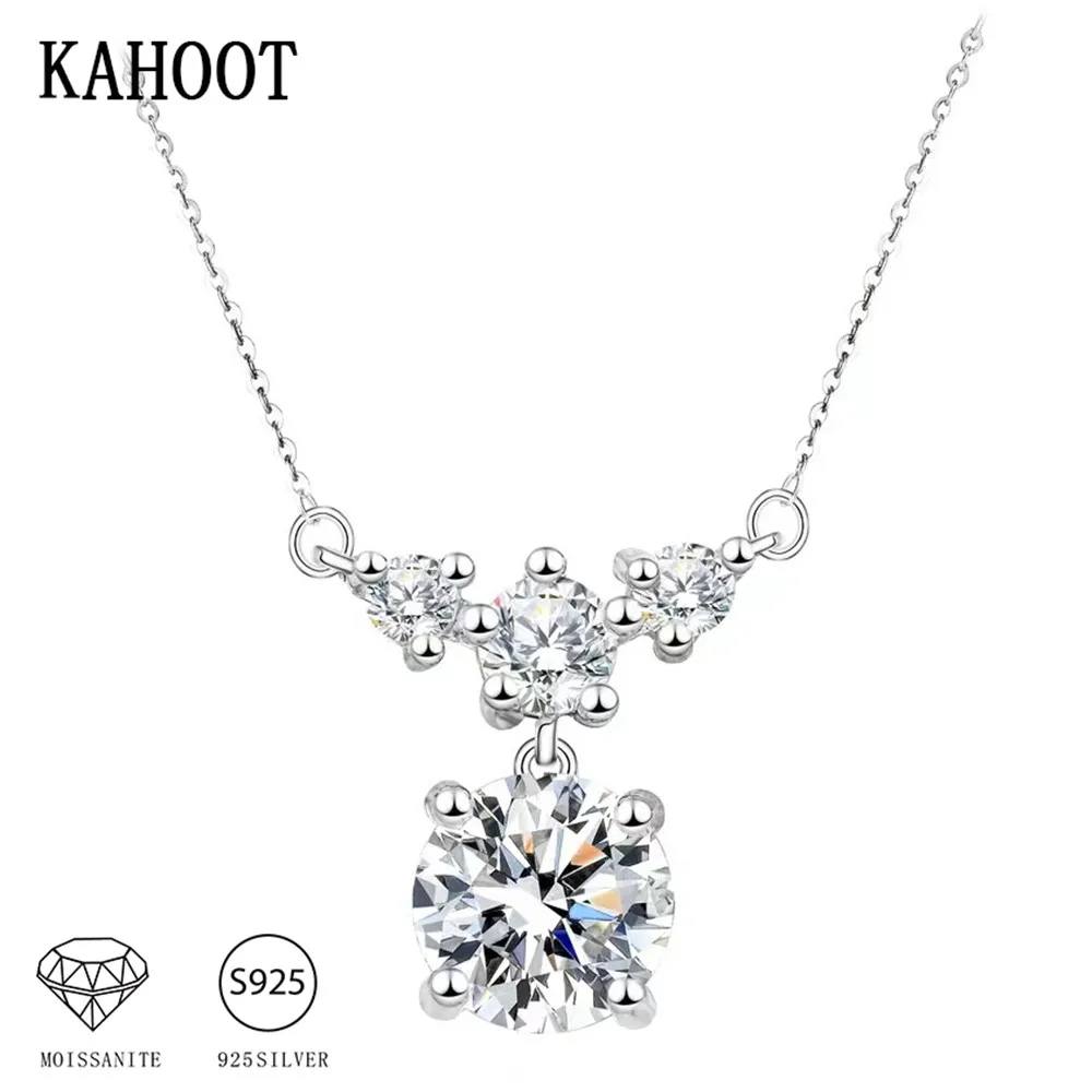 925 Sterling Silver 1/2 Carat Moissanite New Necklace High-end Design Fashion Light Luxury Niche Temperament Leisure Gift For La