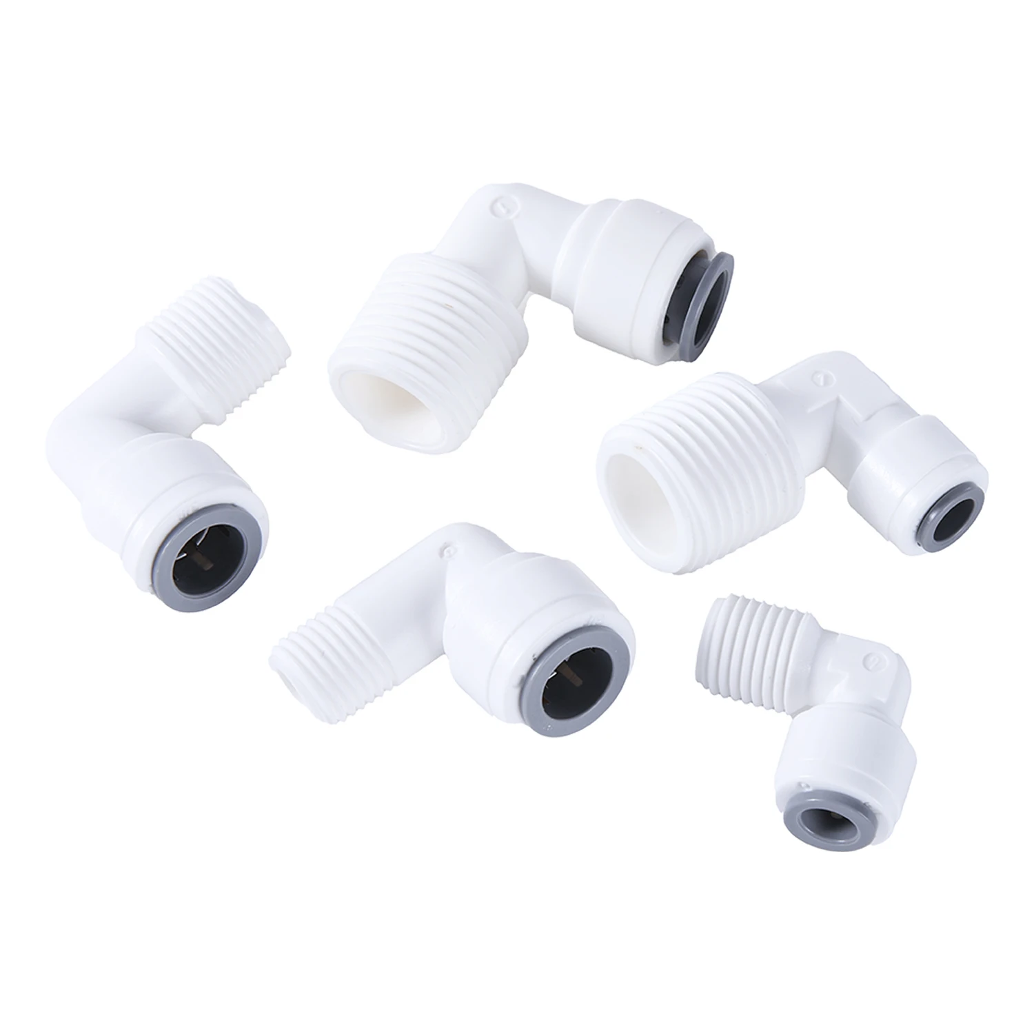 Ro System Fitting Push Quick Fitting 1/4 3/8 Inch Tubing Elbow Quick Connectors for Aquarium RO Water Purifier Filter Part 20Pcs