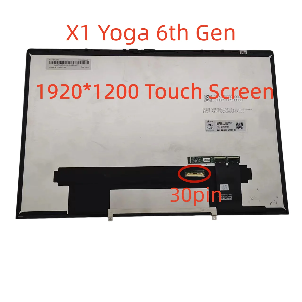 

For Lenovo ThinkPad X1 Yoga 6th Touch Screen MNE007JA1-1 WUXGA 1920*1200 EDP 30PIN X1 Yoga 6 GEN LCD Assembly 14" Slim Display