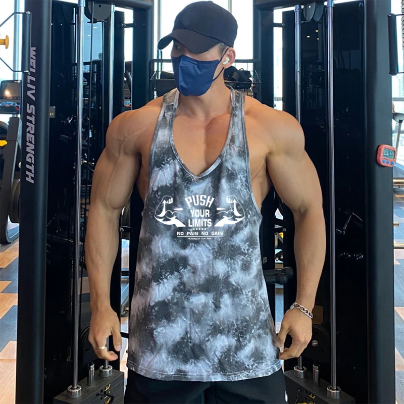 

2022 New Men's Camo Tank Top Fitness Gyms Clothing Bodybuilding Summer Print Y-back Workout Vests Sleeveless Shirts Fashion