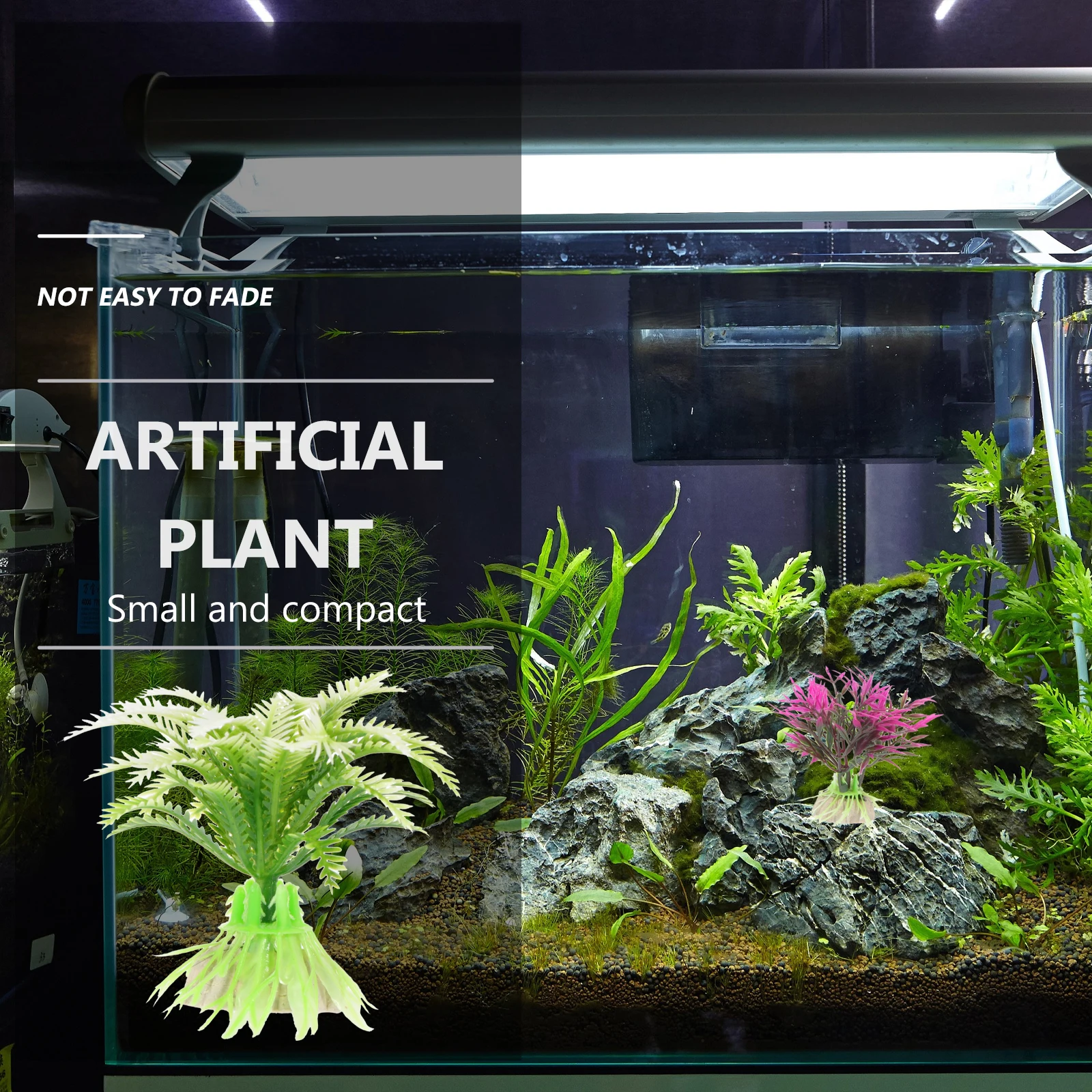 

8pcs Simulation Water Plants Realistic Shape Fish Tank Decor Safe Material Aquarium Grass nament Underwater Landscape Accessory