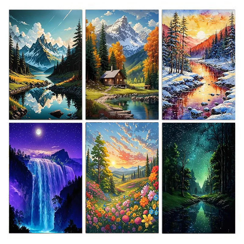 

Набор для рисования весенним алмазом AB Diamond DIY 5D имеют пейзажную тему и подходит для взрослых и начинающих.