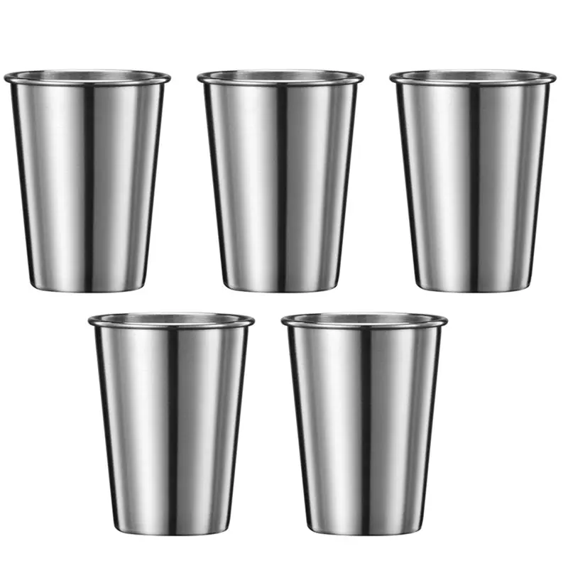 

PORK-многоразовые стаканы для воды из нержавеющей стали, 500 мл, небьющиеся штабелируемые металлические стаканы для детей, путешествий