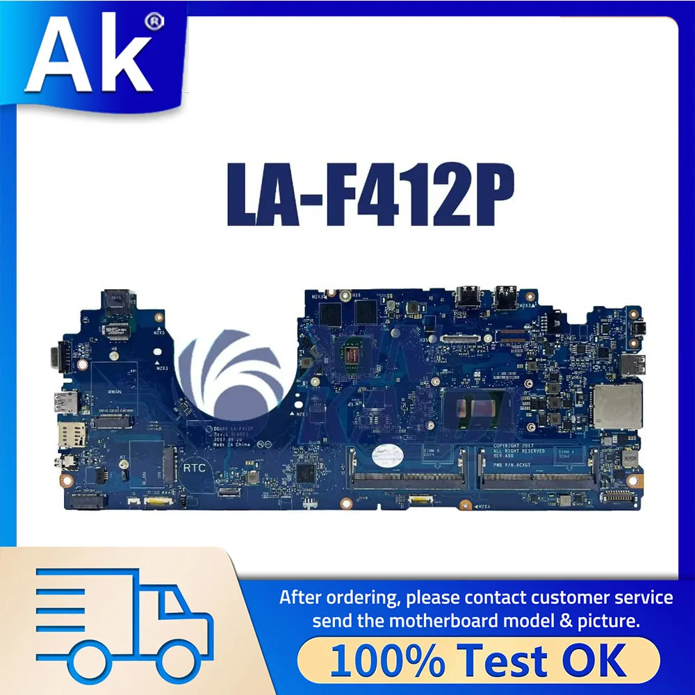 

Laptop Motherboard For Dell Latitude 5590 CN-0P50J0 0630XHLA-F412P NotebookMainboard with I5 I7 8th CPU MX130 2G 100% Test OK