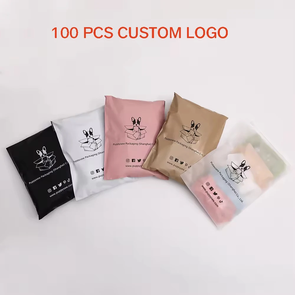 Custom Logo Printed Black Poly Mailers Plastic Cloth Shoes Shipping Mailing Bags Poly Mailer Courier bag