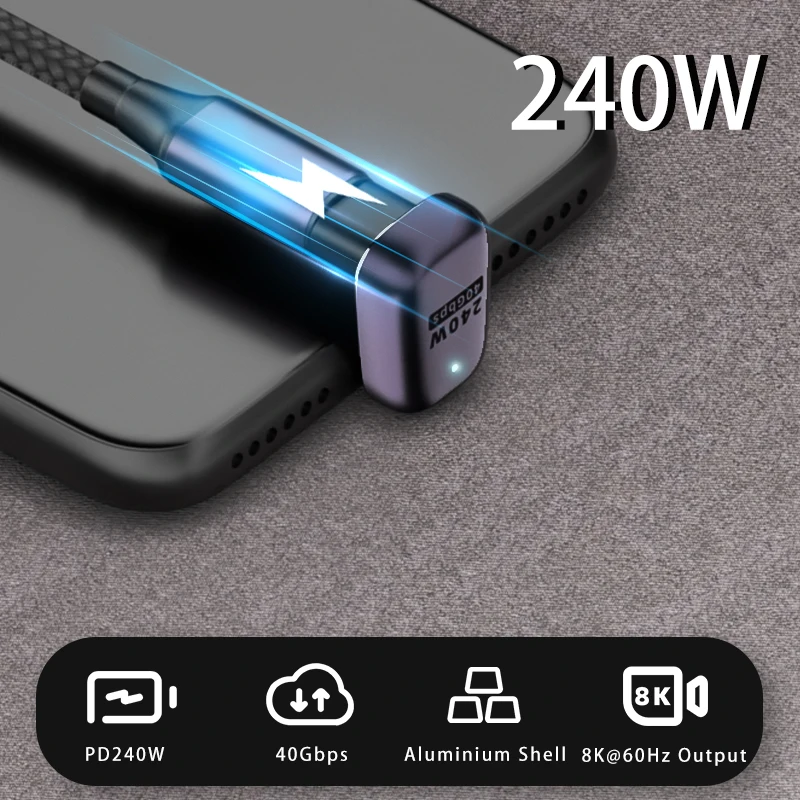 USB4.0 40Gbps Type C to USB C PD3.1 Adapter Connector 240W 8K@60Hz Fast Charging Converter for MacBook Pro MPS5 Nintendo Switch image 4