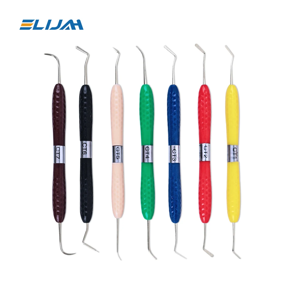 ELIJAH 7Pcs/Set Dental Resin Filled Restorative Tools Filler Aesthetic Restoration Knife Silicone Handle Dentistry Instrument