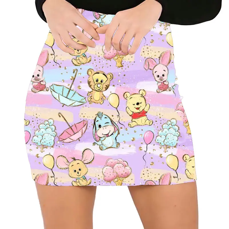 2024 Summer Women's Tight Skirt Fashionable Casual Comfortable Hip Skirt Women's Sexy Mini Skirt Cartoon 3D Print Hip Skirt