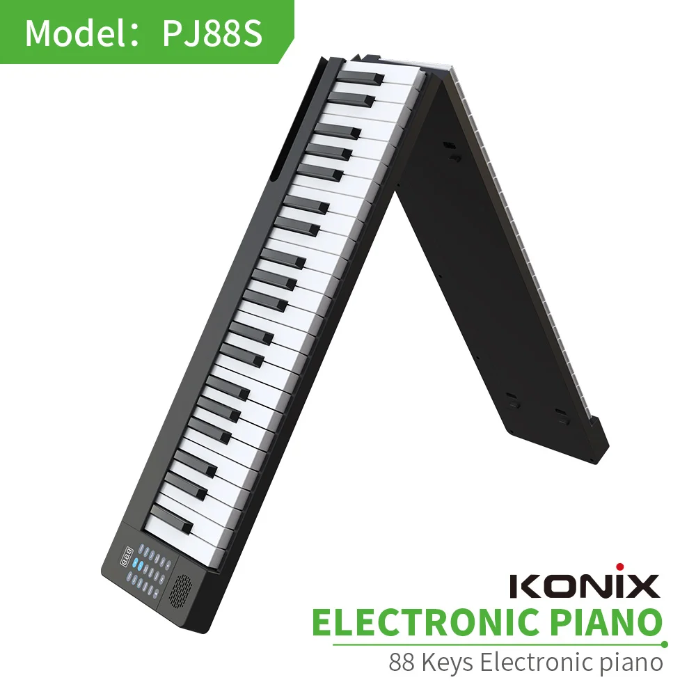 PJ88S 88-Key Portable Folding Piano with Heavy Hammer Touch, 128 Tones, Built-in Battery, Hi-Fi Stereo & Silent Mode - view 3