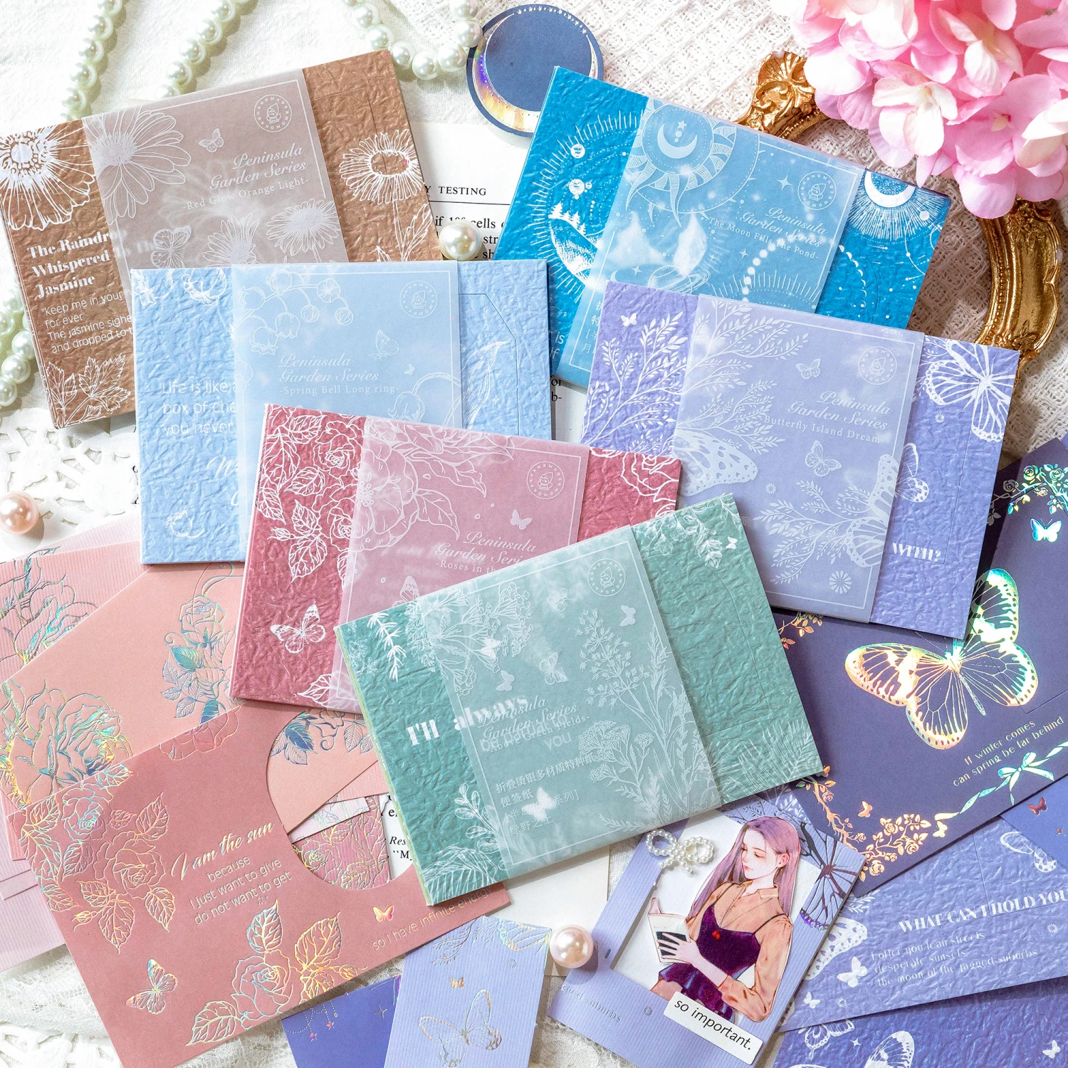 15 hojas de papel decorativo de materiales mixtos de la serie Peninsula Garden para DIY, diario creativo, álbum de recortes y decoración de fondo