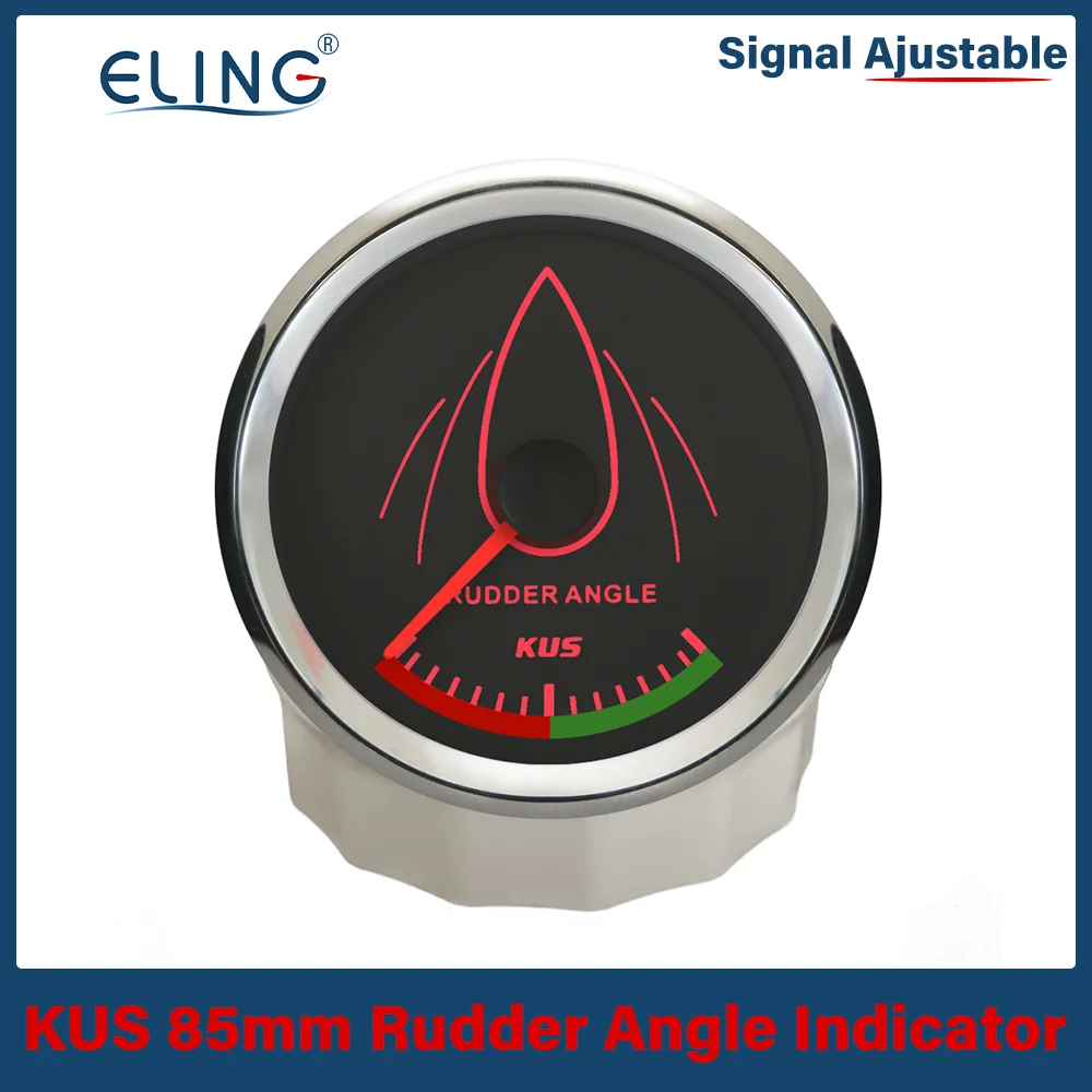 

KUS 85mm Rudder Angle Indicator Gauge Adjustable Signal with Red Backlight 12V 24V Universal