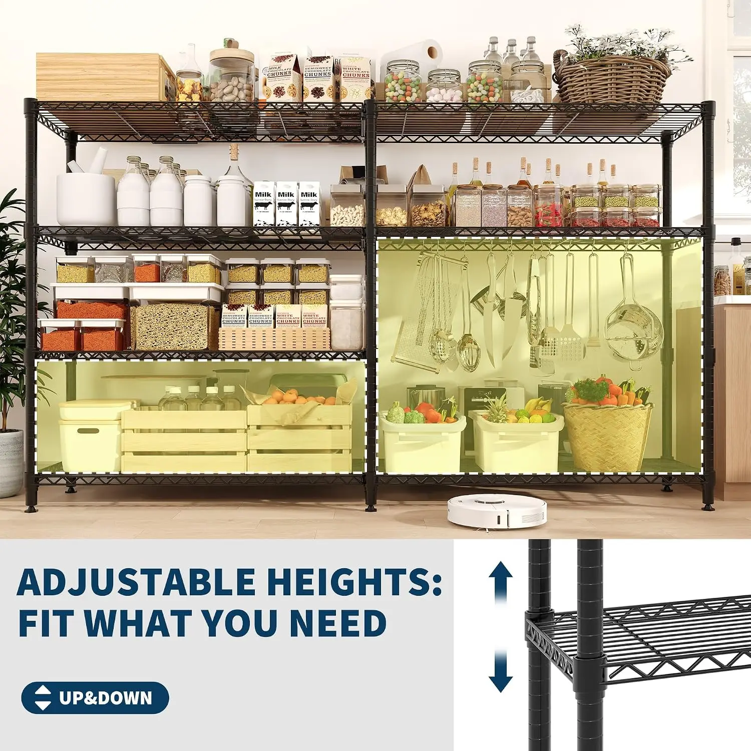 4-Tier Heavy Duty Metal Storage Shelving Unit, 70.8