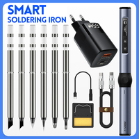 FNIRSI HS-01 Smart Soldering Iron, Adjustable Thermostat Fast Heating Portable Soldering Iron Kit, 24V 80-420°C HS01