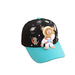 Bawełna Cartoon astronauci Casquette czapka z daszkiem regulowana bejsbolówka czapki dla dzieci chłopiec i dziewczynka 01