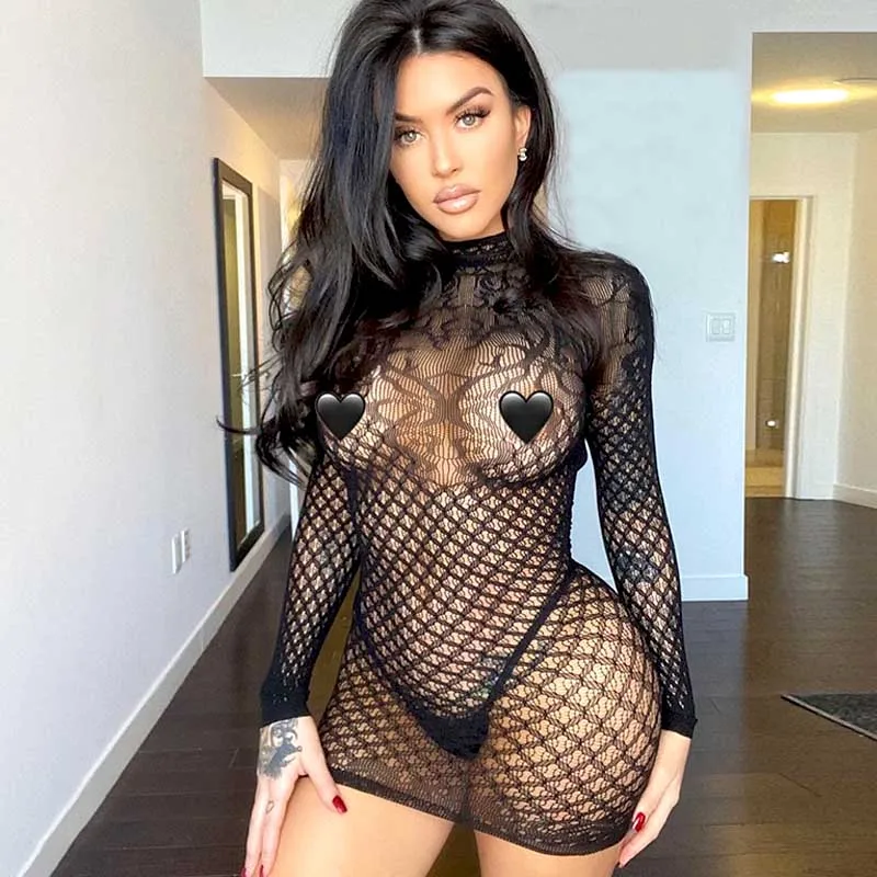 Porn Sexy Fishnet Dress Woman Lingerie Sexy Jumpsuit Erotic Mesh Underwear Exotic Cosplay Costume Hot Sex Set Stripper Clothes