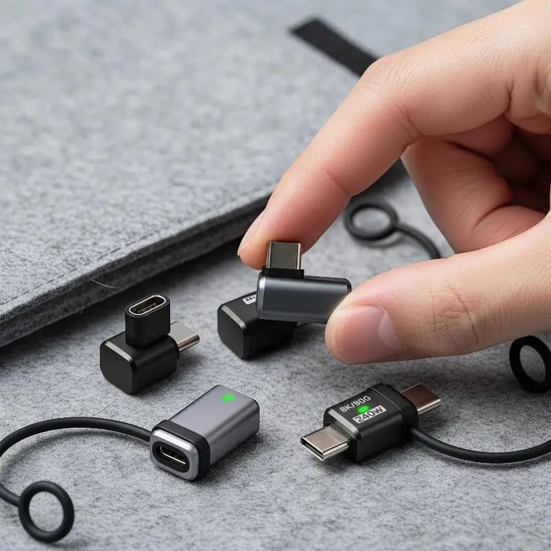 USB4 Straight Angle PD 240W 5A USB C To Type C Charging Converter C Data Adapter With Hanging Rope