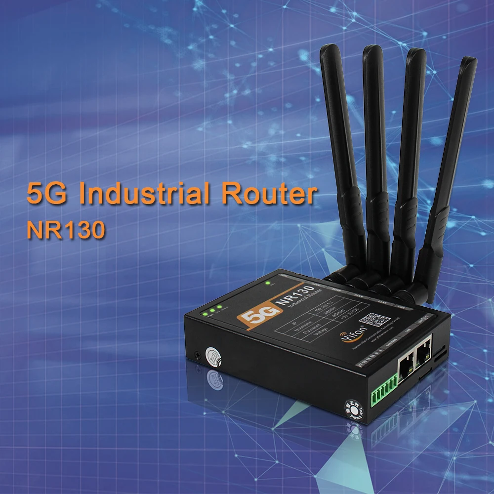 Compact Industrial 5G Modem (NR130) | 2.4/5GHz Router, 3.4Gbps Download, Firewall, VPN & Rugged M2M/IoT Use