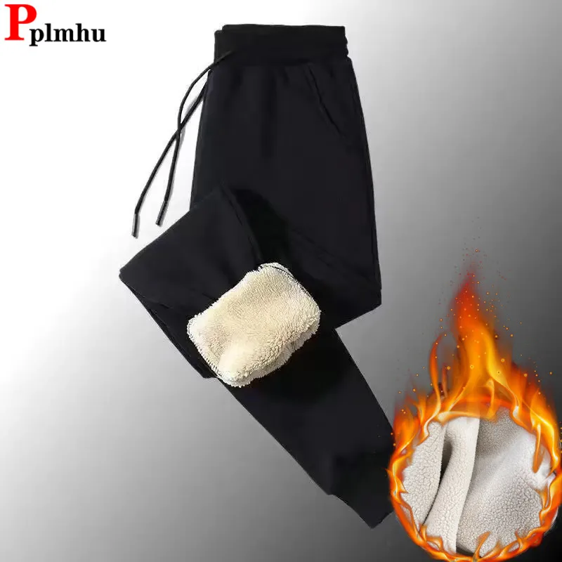 

Thick Lambwool Lined Ankle Length Harem Pants Winter Warm Lace-up High Waist Classic Baggy Spodnie Casual Korea Women Pantalones