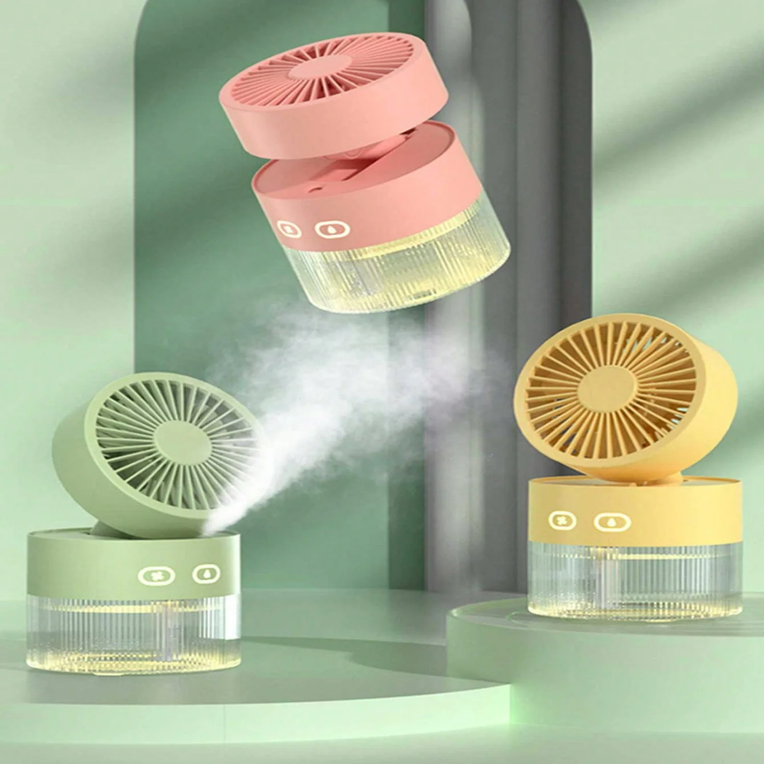 Mini Cooling Fan With Mist, Air Conditioning And Humidification  For Desktop, Office, Quiet And Portable Iptv subscriptions