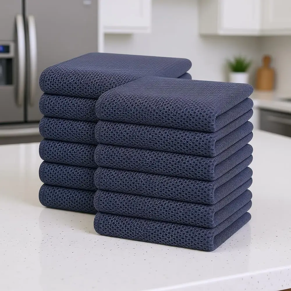 

Cotton Wale Weave Dish Towels, Super Absorbent & Quick Dry, 13x28in, 12-Pack, Grey