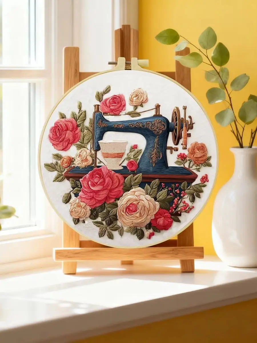 1 Stück 20X20CM/15X15CM 7,87/6,3 Zoll Näh- und Stickerei-Starter-Kit DIY-Kit DIY-Stickerei-Kit Handarbeiten Nähkunst – Detail 6