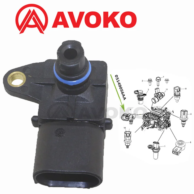 05149056AA 5149056AA 3 Bar Turbo Boost Tip Map Sensor  For Dodge JEEP CHRYSLER