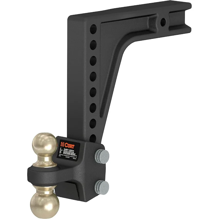 

45939 HD DeepDrop Регулируемое шаровое крепление сцепного устройства прицепа с двойным шаром для сверхмощных буксирных приложений 21 2-х хвостовиков.